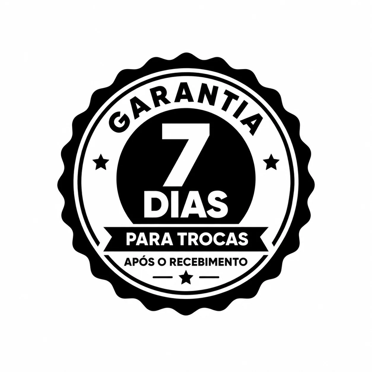 Selo de garantia de 7 dias para trocas